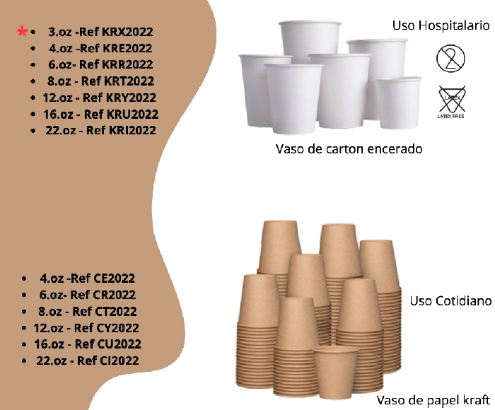 CATÁLOGO VASOS DE CARTON ENCERADOS